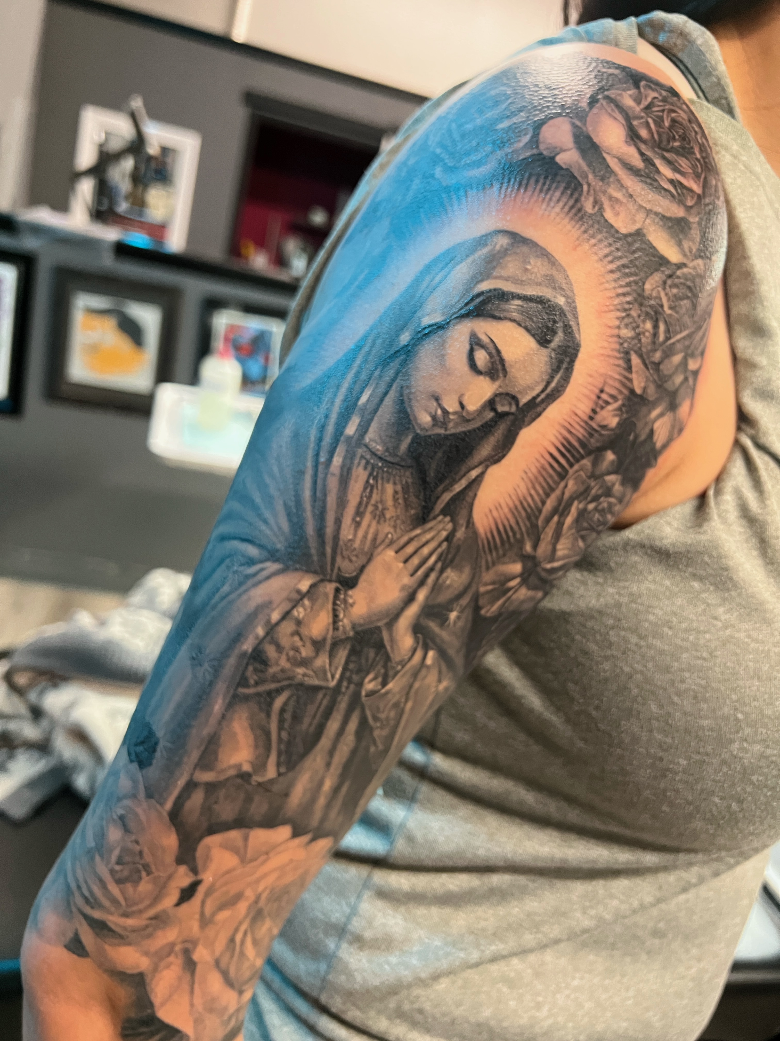 mother mary black and gray